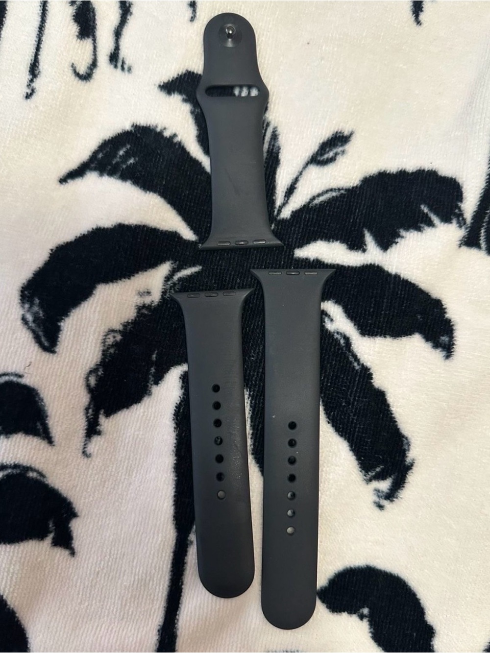 Authentic Apple Watch 44MM Black Silicone Watch Band Set S/M & M/L